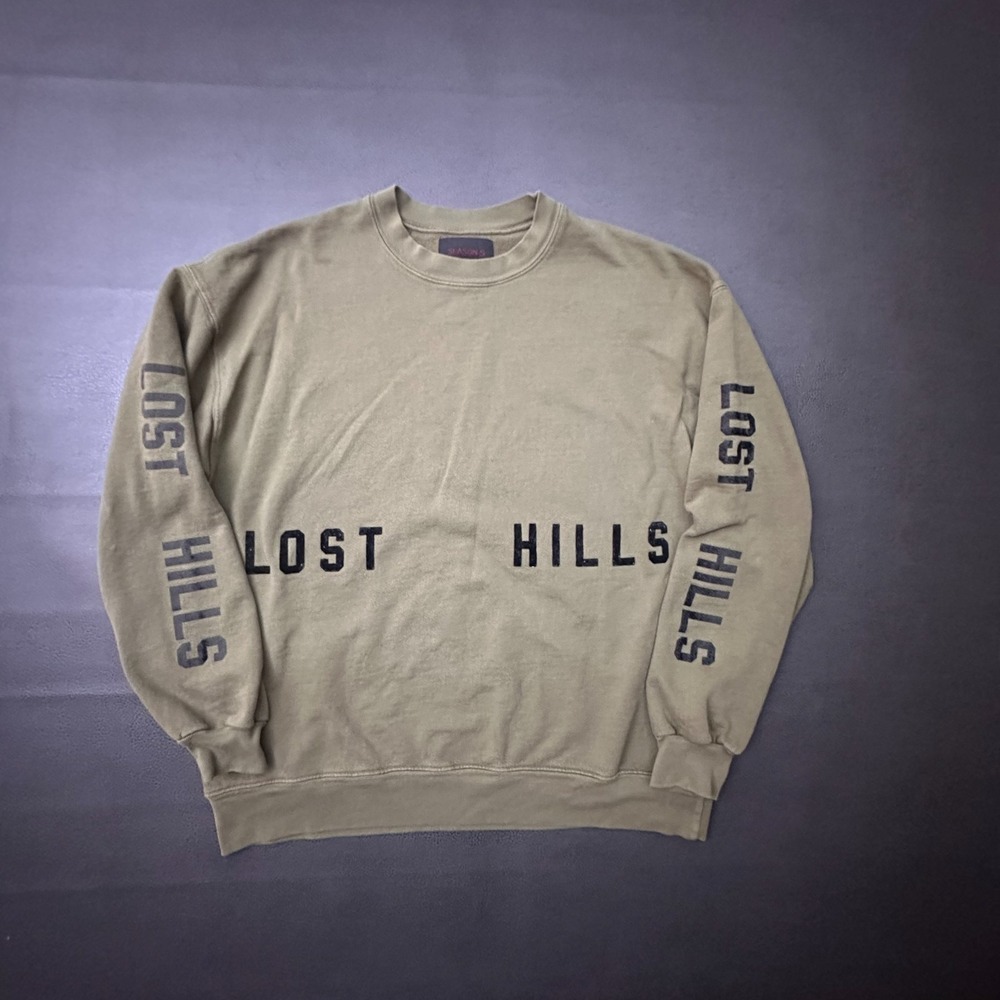 Yeezy Season 5 Sweatshirt Mens XL Green Lost Hills Made in USA 100% Cotton